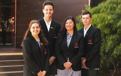 2021 Glen Eira College captains including Joseph Folwell (second from left) and Aimee Harris (left).