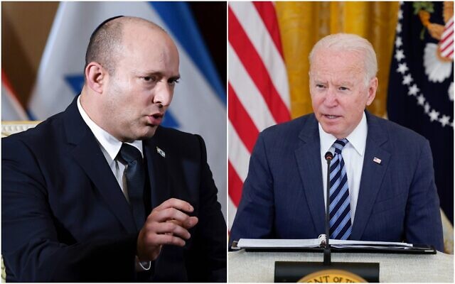 Israeli Prime Minister Naftali Bennett and US President Joe Biden.