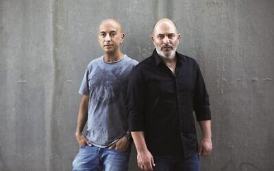 Lior Raz with Avi Issacharoff, the duo behind Fauda and Hit & Run. Photo: AP Photo/Oded Balilty