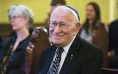 Eddie Jaku at The Great Synagogue. Photo: Giselle Haber