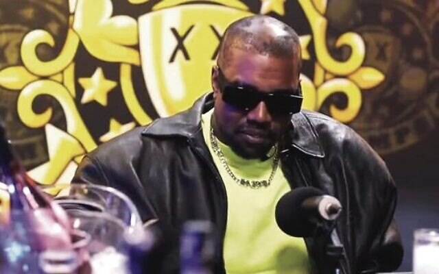 Kanye West on the Drink Champs podcast.
 Photo: Screenshot via JTA