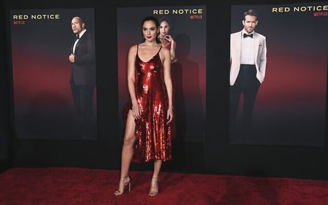 Gal Gadot at the Los Angeles premiere of Red Notice. Photo: Jordan Strauss/Invision/AP