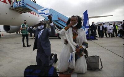 Ethiopian immigrants arrive in Israel in March. Photo: Olivier Fitoussi/Flash90