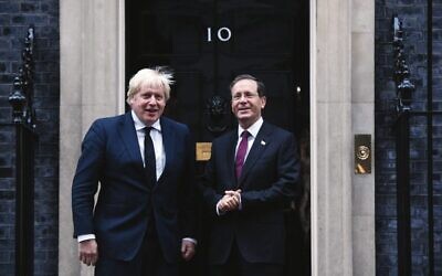 Boris Johnson and Isaac Herzog.
Photo: Koby Gideon, GPO