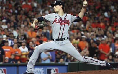Atlanta Braves pitcher Max Fried in action in World Series game 6. Photo: Mary DeCicco/MLB for Getty. Source: JTA