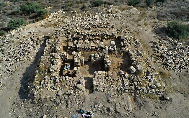 Hellenistic fortified structure unearthed in the Lachish Forest. Photo: Times of Israel