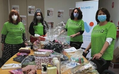NCJWA Vic's Mitzvah Day team preparing hampers for women and children in a domestic violence shelter last year.