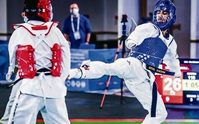 Israeli Assaf Yasur (pictured on right) in action at the 2021 World Para Taekwondo Championships in Istanbul. Photo: Israel Taekwondo Federation