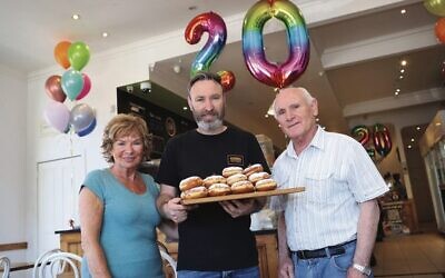 Owners Rosa, Izzy and Morris Baran celebrating the 20th anniversary of Cafe D'Lish. Photo: Peter Haskin