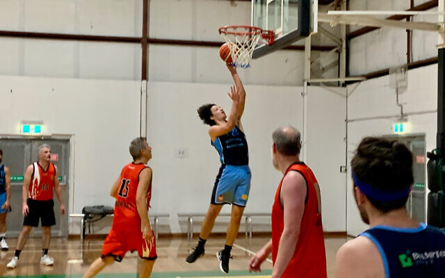 Maccabi Rockets forward Zac Wein in action in the City of Sydney men's division 1 competition.