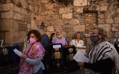 Members of the Women of the Wall praying at the Kotel last month. 
Photo: AP Photo/Maya Alleruzzo