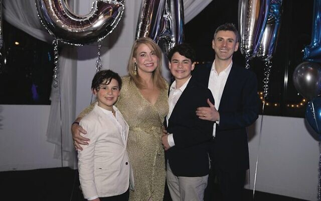 The Segal family (from left) Raph, Georgie, Noah and Andy at Noah's bar mitzvah.
 Photo: Mark Avellino Photography