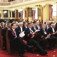 Opening of the law year at East Melbourne Hebrew Congregation. Opening of the law year at East Melbourne Hebrew Congregation.