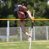 Up and over. Pole vaulter Elizabeth Baral at the NSW Athletics Championships. Up and over. Pole vaulter Elizabeth Baral at the NSW Athletics Championships.
