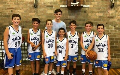 The Maccabi Lakers U12 boys' team.