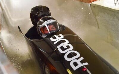 Ashleigh Werner (front) competing for Australia in bobsleigh during the recent World Cup Series in Europe.