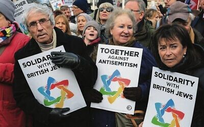 The Together Against Antisemitism rally in London in December 2019.
Photo: Matthew Chattle/
Barcroft Media via Getty Images