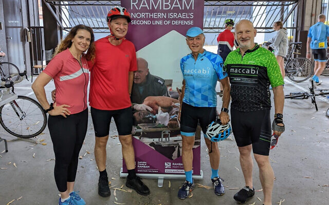 From left: Hayley and David Southwick, John Gould, and Brian Swersky, at the 2022 Rambam Ride.