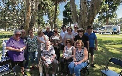 The Yiddish speaking group's Sydney branch members enjoying a Sunday afternoon picnic at Centennial Park last month.