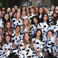 The Beth Rivkah cow girls. Photo: Peter Haskin