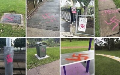 Swastikas daubed in Logan, Queensland, last year.