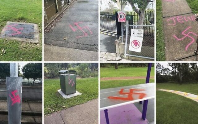 Swastikas daubed in Logan, Queensland, last year.