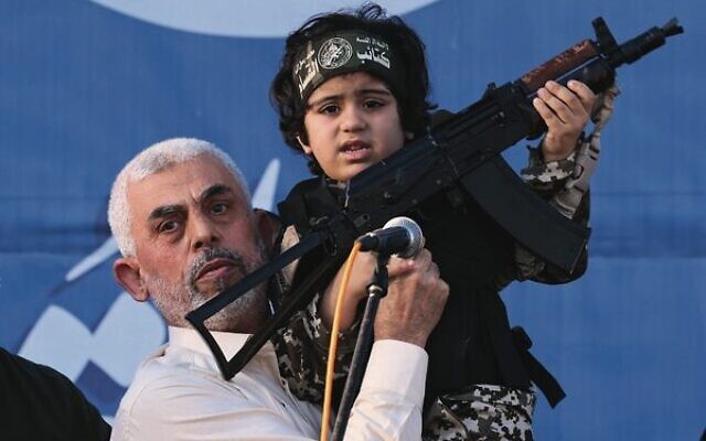 Hamas leader Yahya Sinwar during a rally in Gaza last year.Photo: Emmanuel Dunand/AFP