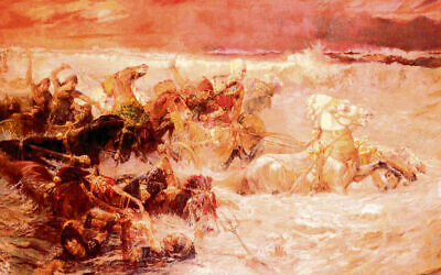 Detail of Pharah's army engulfed by the Rea Sea, by Federick Arthur Bridgman (1900). Photo: Wikipedia.com