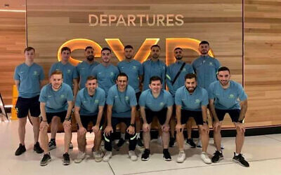 The Futsalroos squad at Sydney Airport last Sunday.