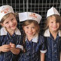 Proud bakers at The King David School. From left: Lola McCleary-Perlstein, Elke Gelfand, Ziggy Hearst-Rogers.