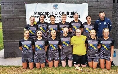 The Maccabi FC Caulfield women's state league squad at a recent pre-season trial game. The season starts this Sunday.