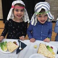 Mount Scopus students Tara and Toby Segal enjoying Pesach preparation.