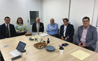 From left: Darren Bark, Kerry Hunt (Wollongong Council), Lord Mayor Gordon Bradbery, Konrad Kwiet, Kevin Sumption, Greg Doyle (Wollongong Council).