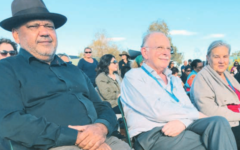 Mark Leibler at the Uluru Statement of the Heart ceremony in 2017, flanked by Noel Pearson (left) and Pat Anderson.