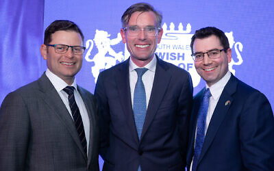 From left: Lesli Berger, Premier Dominic Perrottet, JBD CEO Darren Bark. Photo: Giselle Haber