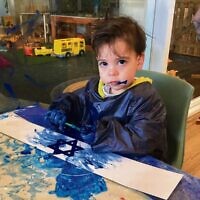 Jesse Dvash shows his artistic side at Gilly's Early Learning Centre in Balaclava.