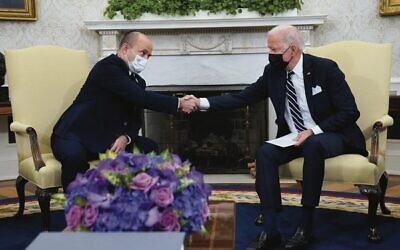 President Joe Biden with Israeli Prime Minister Naftali Bennett at the White House in August 2021. Photo: AP Photo/Evan Vucci