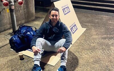 Brad Rom, CEO of the Dinner Ladies, participated in the sleepout for the first time.
