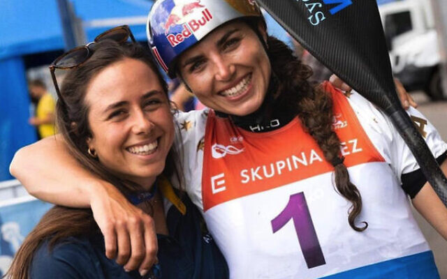 Noemie (left) and Jessica Fox in Prague last weekend for round one of the World Cup series.