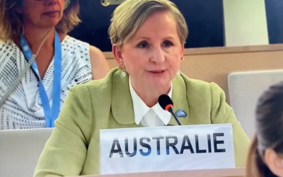 Australian ambassador to the UN, Amanda Gorely. Photo: Screenshot