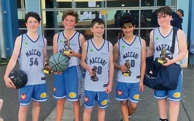 The Maccabi Pistons U14C side after their Easts term 2 grand final win last Sunday.
