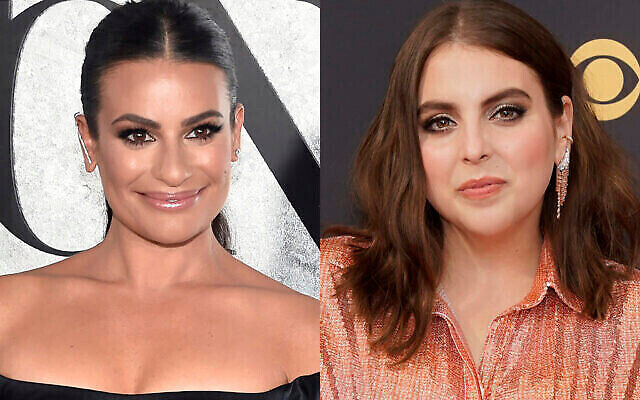 Lea Michele appears at the 75th annual Tony Awards in New York on June 12, 2022, left, and  Beanie Feldstein appears at the 73rd Primetime Emmy Awards in Los Angeles on Sept. 19, 2021. Photos: AP Photo
