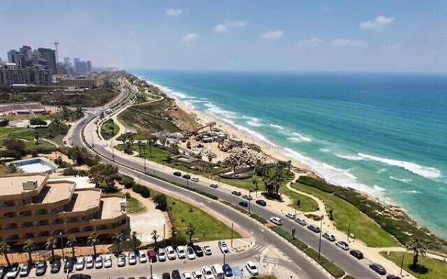 The view from Australia's precamp hotel in Netanya.