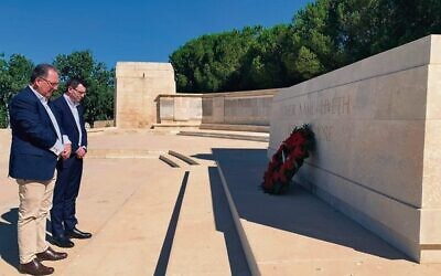 Alister Henskens MP joined NSW JBD CEO Darren Bark at the Commonwealth War Graves Commission in Jerusalem.