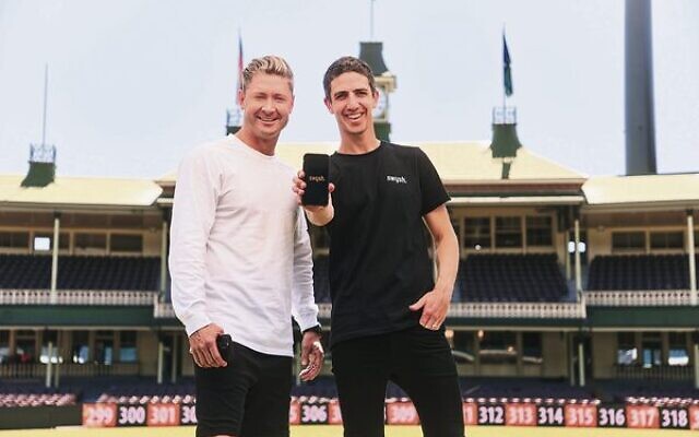 Mike Roth (right) with former Australian cricket captain Michael Clarke. Photo: Supplied
