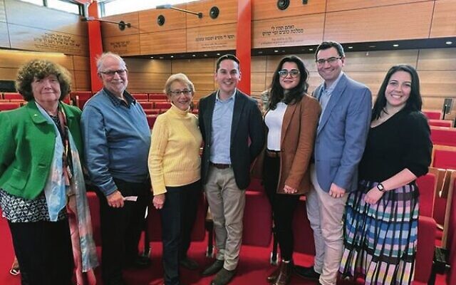 From left: Bettina Cass, Uri Windt, Ilona Lee, David Ossip, Lauren Alagh, Darren Bark and Nathalie Samia at the Social Justice Summit at Emanuel Synagogue.