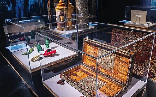 Backgammon set and perfume bottles belonging to Egyptian Jews, displayed at the Sydney Jewish Museum. Photo: Supplied