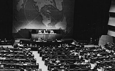 The UN votes on partition, November 29, 1947. Photo: Courtesy GPO