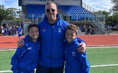 The Zaidel twins, with their dad Dani.