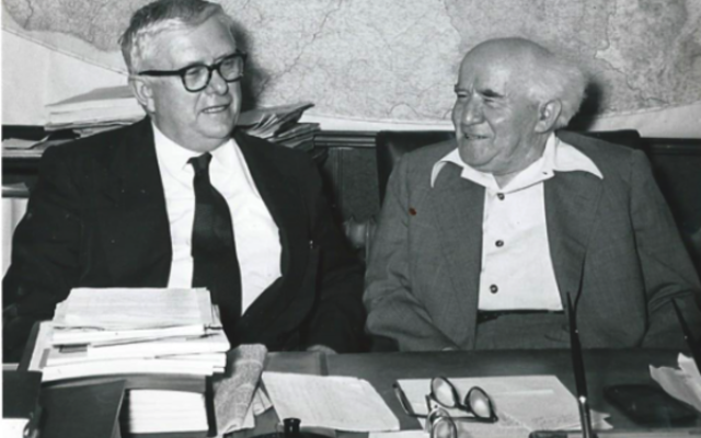 Doc Evatt (left) and Israel's first prime minister David Ben-Gurion.
